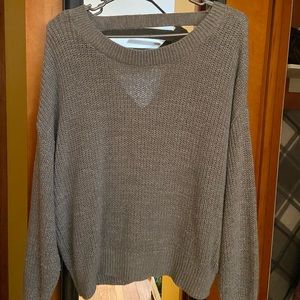 EXPRESS Gray Cut-Out Back Sweater